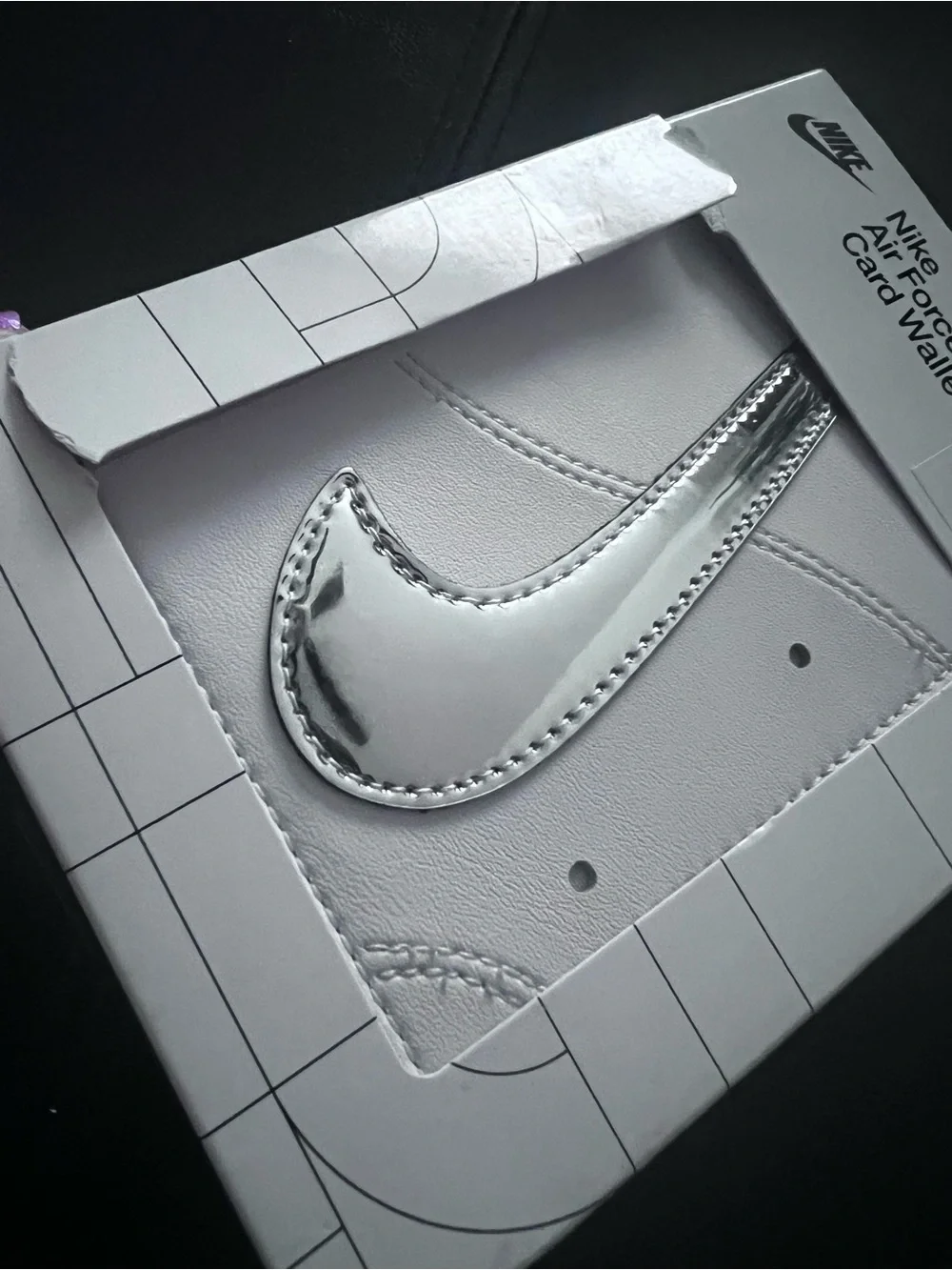 NIB Nike Silver Metallic Swoosh Card Wallet - unisex Accessories